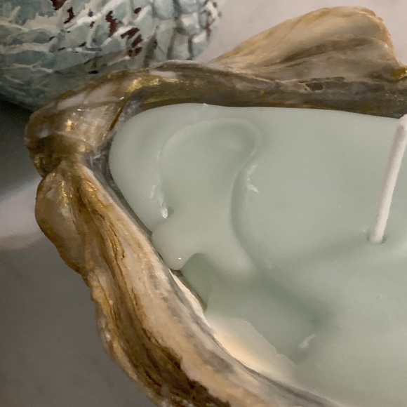 Shabby Chic Boho Shell Decor - Handmade Soy Wax Candle in a Seashell - Picture 7 of 15